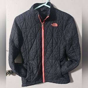 Womens The North Face Tamburello Quilted black/coral zip up jacket size Small